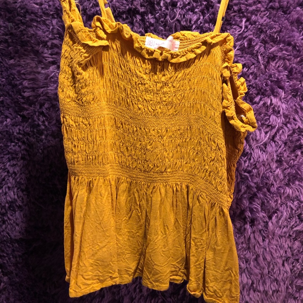 NOBO: Smocked Yellow Tank